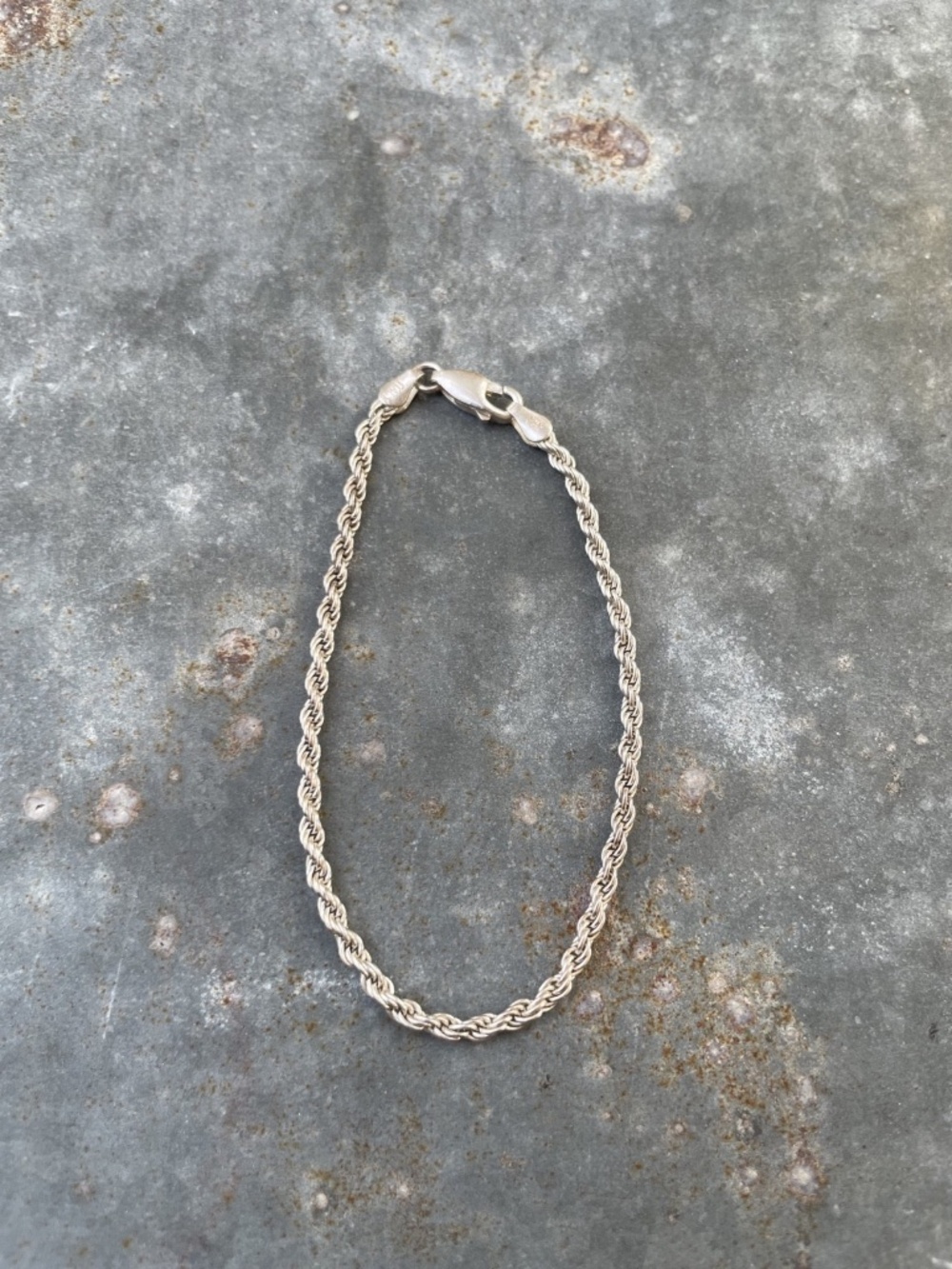 925 Sterling Silver 7" braided Rope Chain Bracelet 2mm - Picture 7 of 8